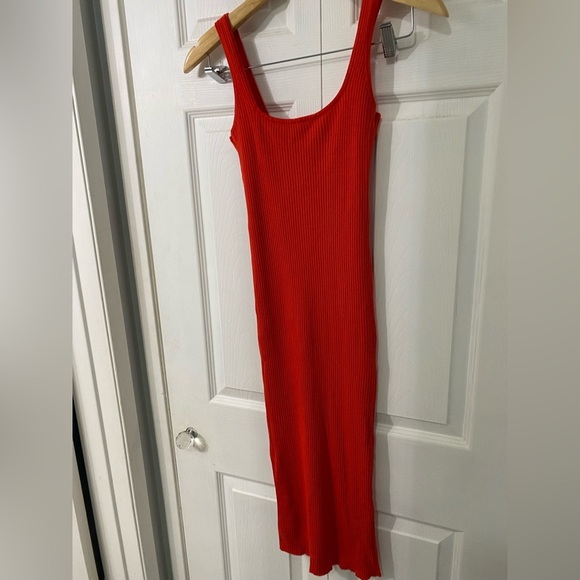 Midi fire red dress - Picture 1 of 3